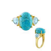 Anillo en plata con Turquesa azul del Mohave Kingman
