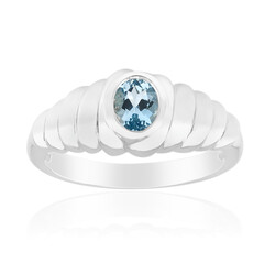 Anillo en plata con Aguamarina de Mozambique (Pallanova)