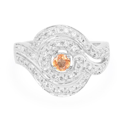 Anillo en plata con Zafiro Padparadscha