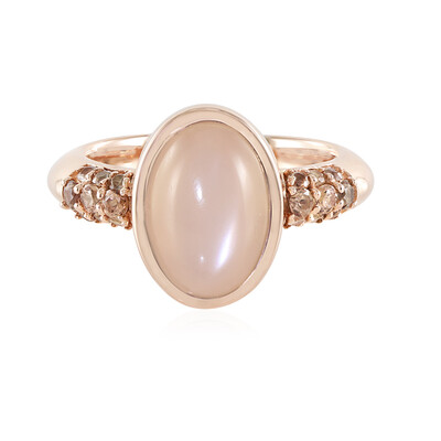 Anillo en plata con Piedra de luna melocotón (KM by Juwelo)