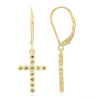 Pendientes en plata con Diamante fantasía