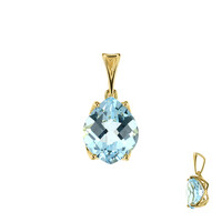 Colgante en oro con Topacio azul cielo