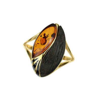 Anillo en plata con Ámbar báltico (dagen)