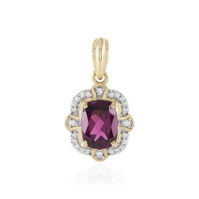 Colgante en oro con Granate Magenta