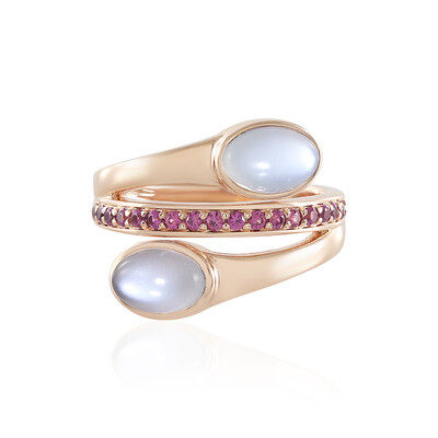 Anillo en plata con Piedra de Luna blanca (KM by Juwelo)
