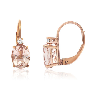 Pendientes en oro con Morganita AAA