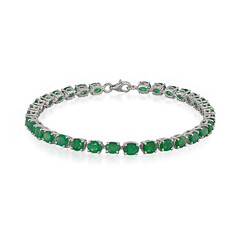 Brazalete en plata con Esmeralda de Zambia