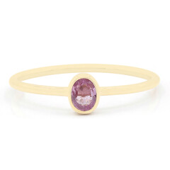 Anillo en oro con Zafiro rosado