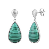Pendientes en plata con Malaquita