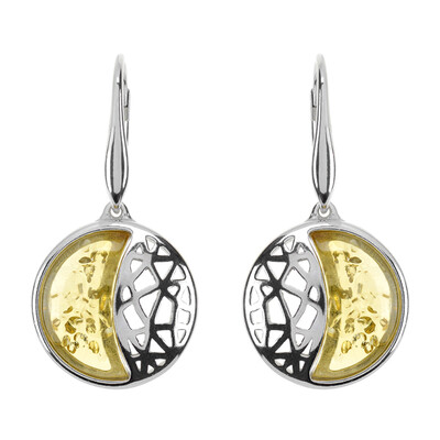 Pendientes en plata con Ámbar báltico (dagen)