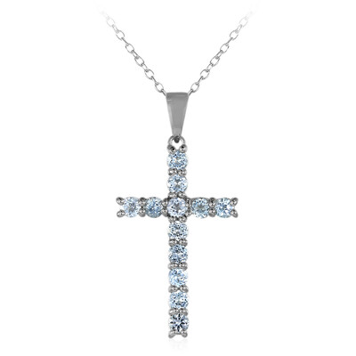 Collar en plata con Topacio azul cielo
