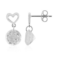 Pendientes en plata con Topacio blanco