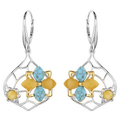 Pendientes en plata con Turquesa