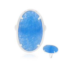 Anillo en plata con Jade azul