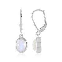 Pendientes en plata con Piedra de Luna arcoíris