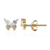 Pendientes en plata con Topacio blanco