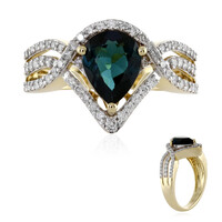 Anillo en oro con Indidolita de Brasil (AMAYANI)