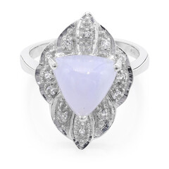 Anillo en plata con Ágata de lazo azul
