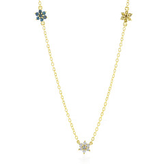 Collar en plata con Diamante azul I4