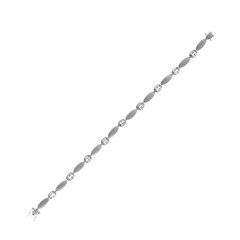 Brazalete en platino con Aguamarina Santa María (CUSTODANA)