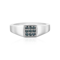 Anillo en plata con Diamante azul I3