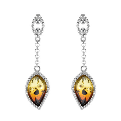 Pendientes en plata con Ámbar báltico (dagen)