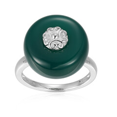 Anillo en plata con Ágata verde