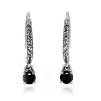 Pendientes en plata con Diamante negro