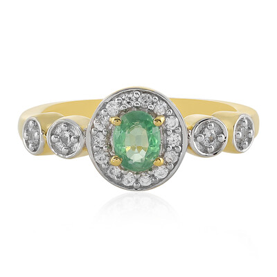 Anillo en plata con Cianita menta