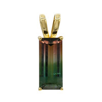 Colgante en oro con Turmalina multicolor