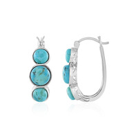 Pendientes en plata con Turquesa azul del Mohave Kingman (Faszination Türkis)