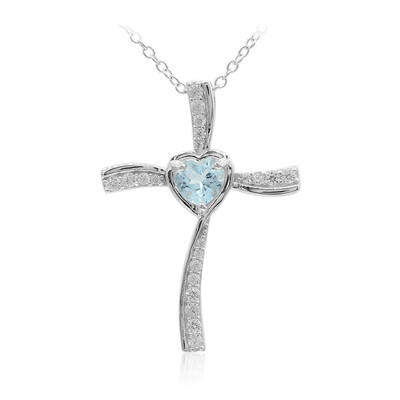 Collar en plata con Topacio azul cielo