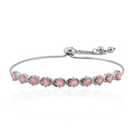 Brazalete en plata con Cuarzo rosa pastel