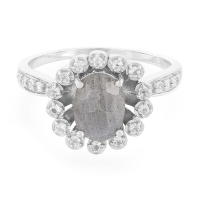 Anillo en plata con Labradorita