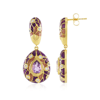Pendientes en plata con Amatista Rosa de Francia(Adela Silber)