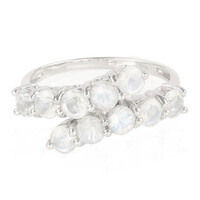 Anillo en plata con Piedra de Luna arcoíris