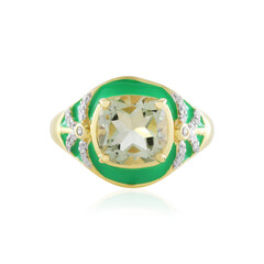 Anillo en plata con Amatista verde