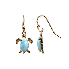 Pendientes en plata con Larimar