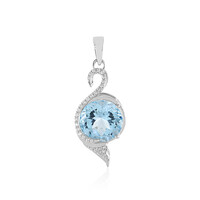 Colgante en plata con Topacio azul cielo