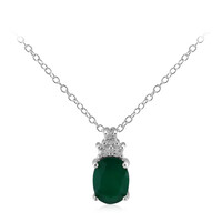 Collar en plata con Ágata verde