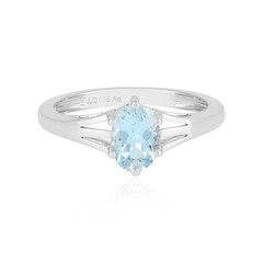 Anillo en plata con Aguamarina