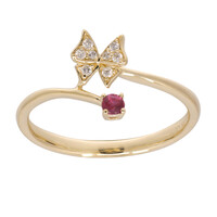 Anillo en oro con Rubí de Mozambique AAA (CIRARI)