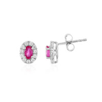 Pendientes en plata con Rubí