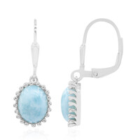 Pendientes en plata con Larimar