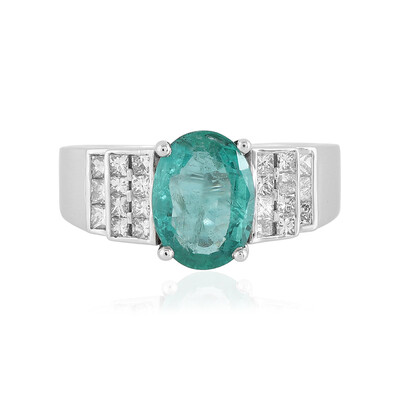 Anillo en oro con Esmeralda de Zambia