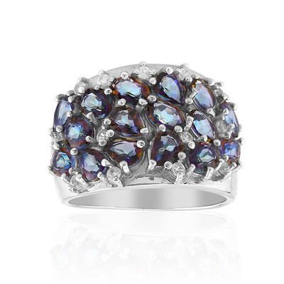Anillo en plata con Cuarzo místico púrpura