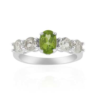 Anillo en plata con Peridoto de Birmania