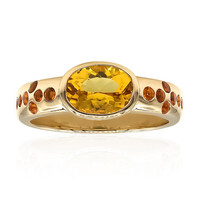 Anillo en oro con Berilo dorado
