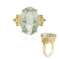 Anillo en plata con Amatista verde