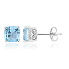 Pendientes en plata con Topacio azul cielo